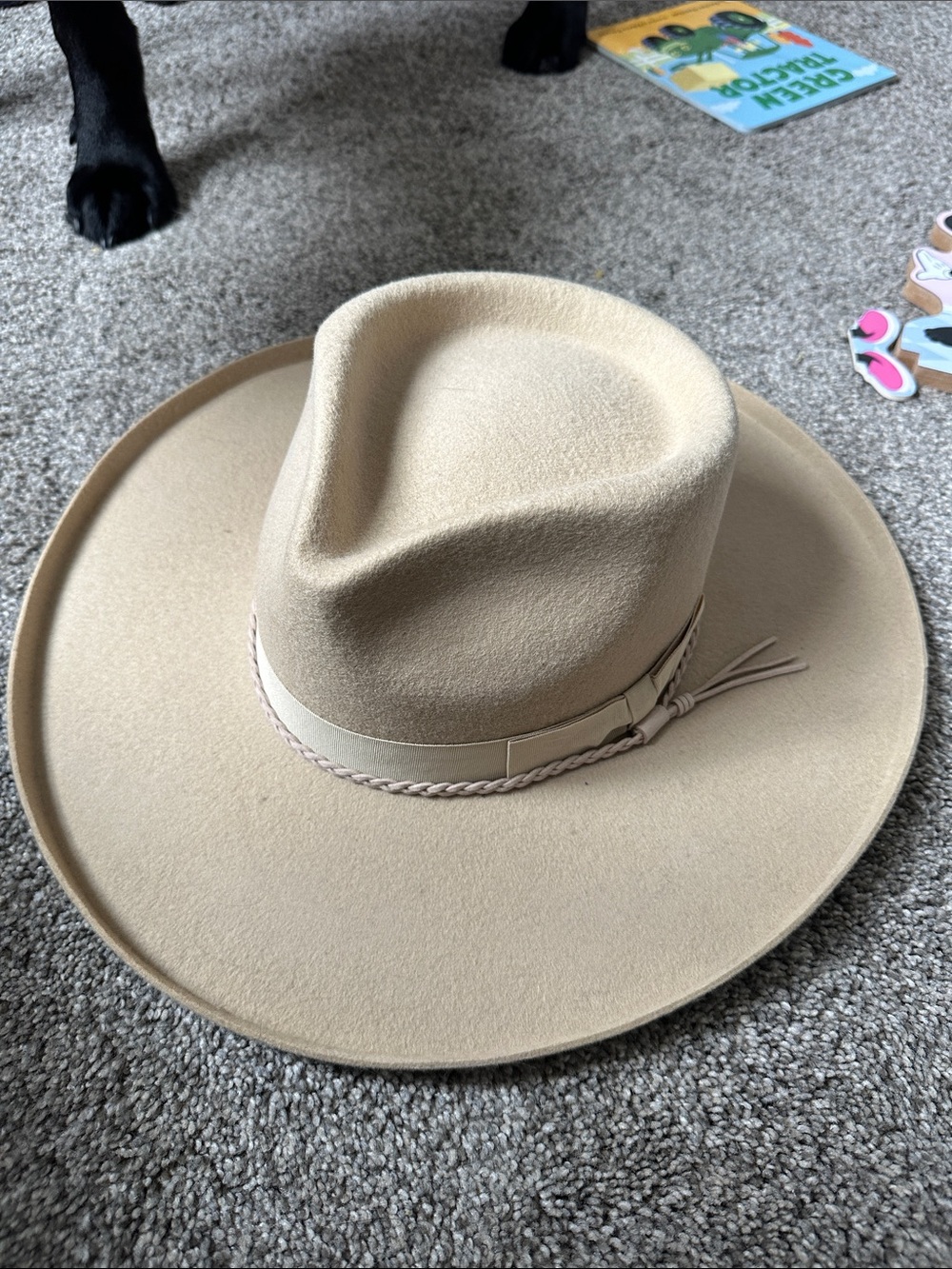 Classic Women’s Wide-Brim Felt Hat in Beige